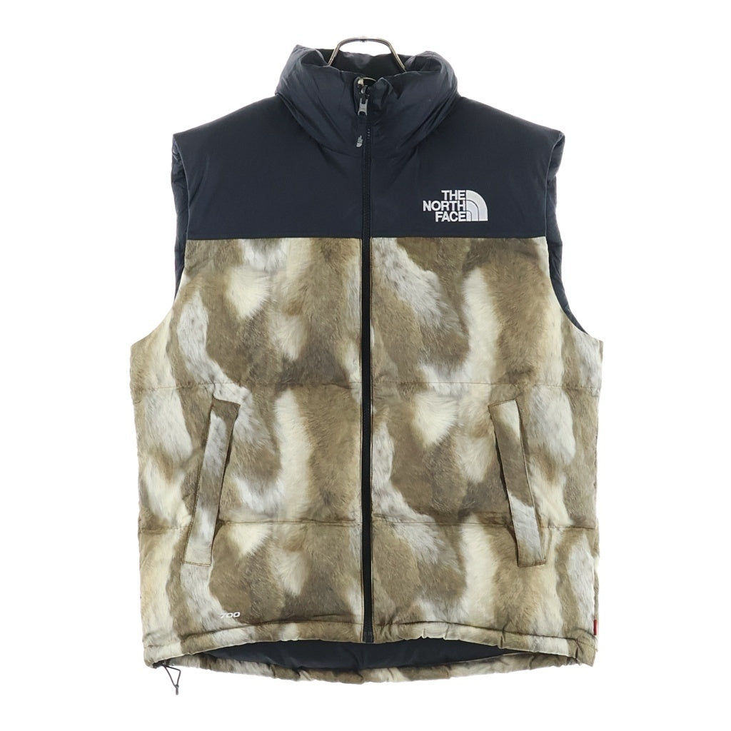 SUPREME(シュプリーム) 13AW ×THE NORTH FACE Fur Print Nuptse Vest ノースフェイス ファープリント ダウンベスト ブラック/ブラウン ND01341
