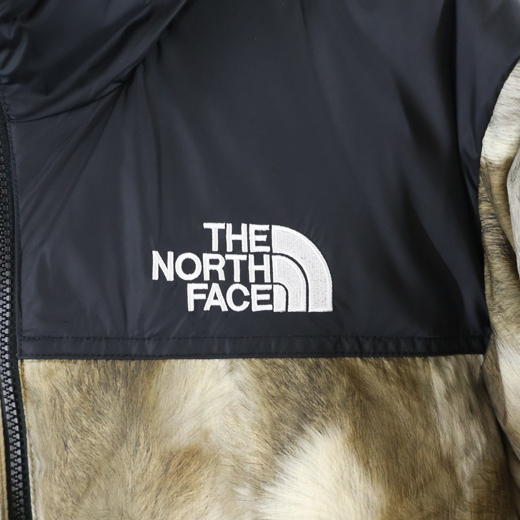 SUPREME(シュプリーム) 13AW ×THE NORTH FACE Fur Print Nuptse Jacket ノースフェイス ファープリント ダウンジャケット ブラック/ブラウン ND01340