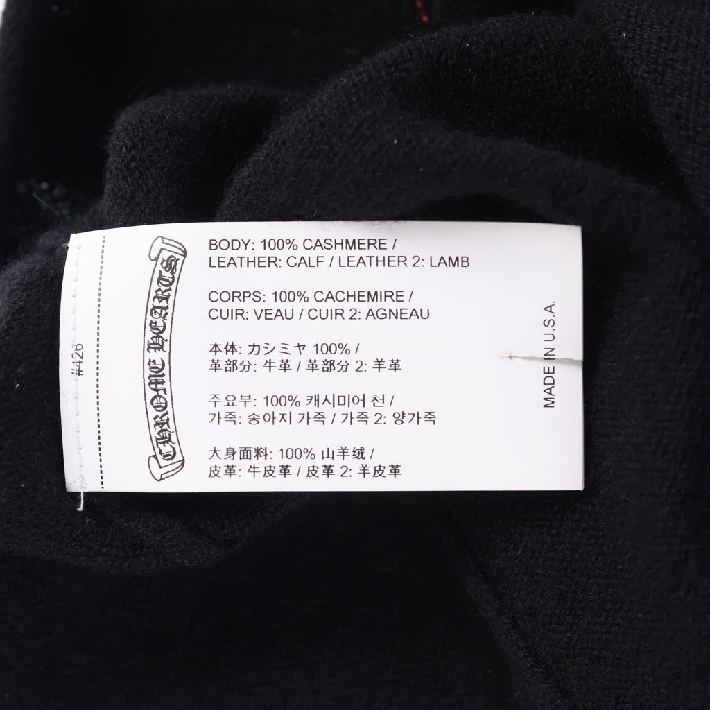 CHROME HEARTS(クロムハーツ) LARGE CROSS PATCH CASHMERE BEANIE BALACLAVA MASK ラージクロスパッチ付き カシミヤビーニーニット 帽子 バラクラバマスク ブラック/レッド