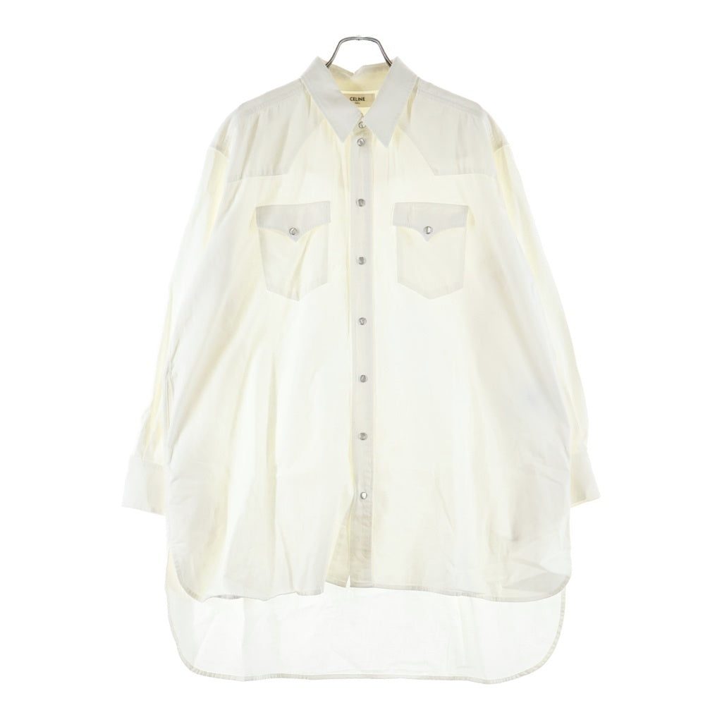 CELINE(セリーヌ) 21SS カウボーイ ペインターシャツ ウエスタン長袖シャツ ホワイト 2T217617Q