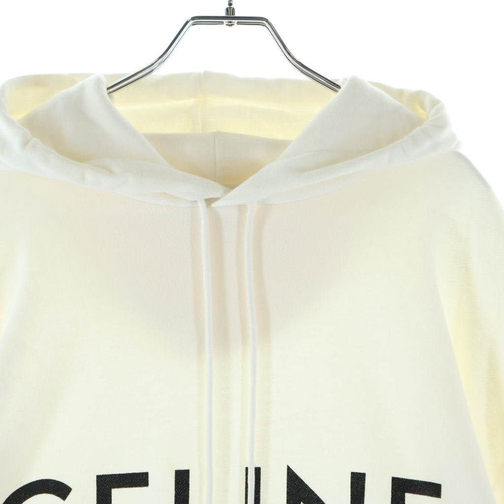 CELINE(セリーヌ) 20AW ロゴプリント ルーズフーディー パーカー ホワイト 2Y668670Q