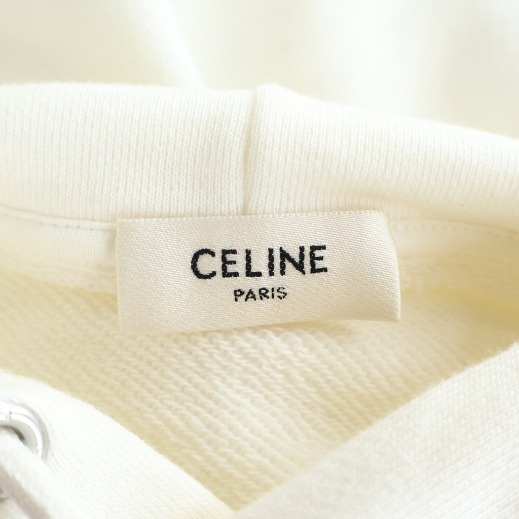 CELINE(セリーヌ) 20AW ロゴプリント ルーズフーディー パーカー ホワイト 2Y668670Q
