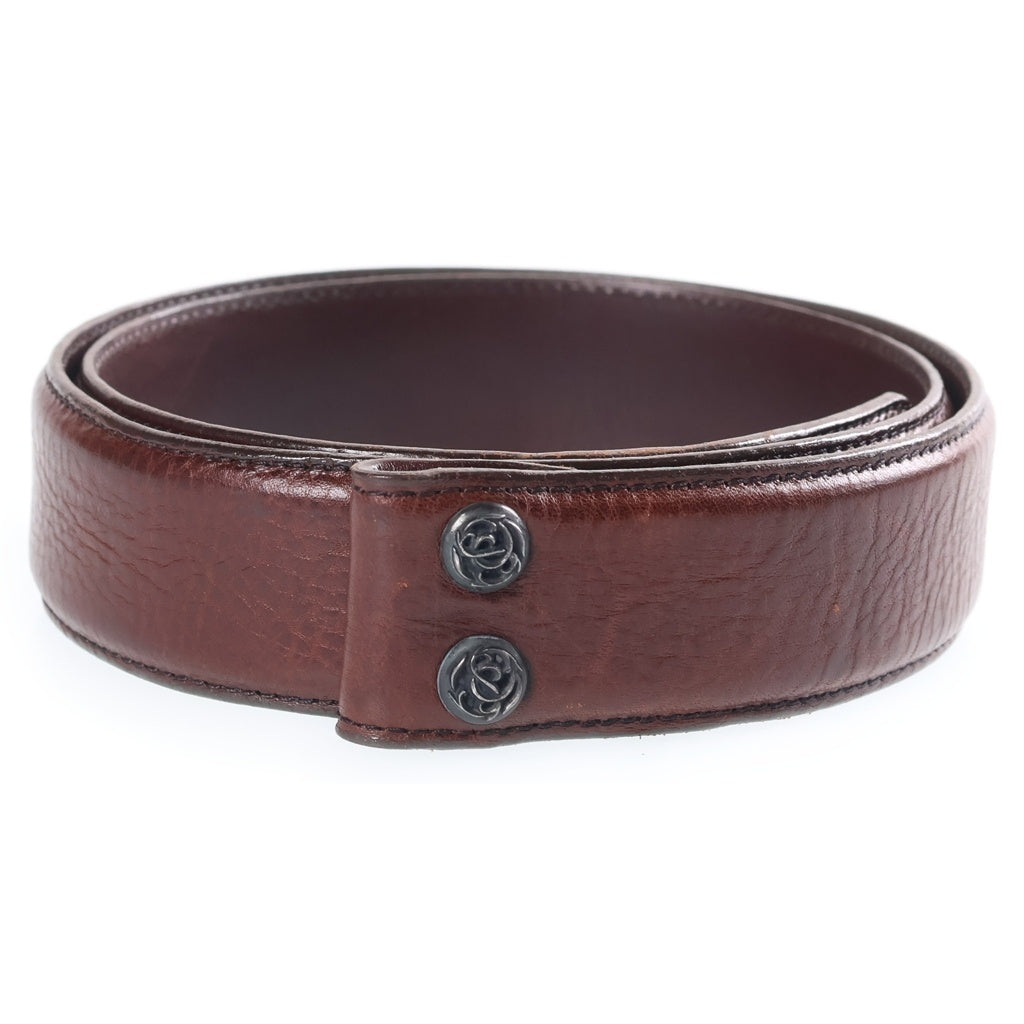 CHROME HEARTS(クロムハーツ) 1.5 STRAP 1.5inchフローラルクロスルリベッツ レザーベルト ブラウン
