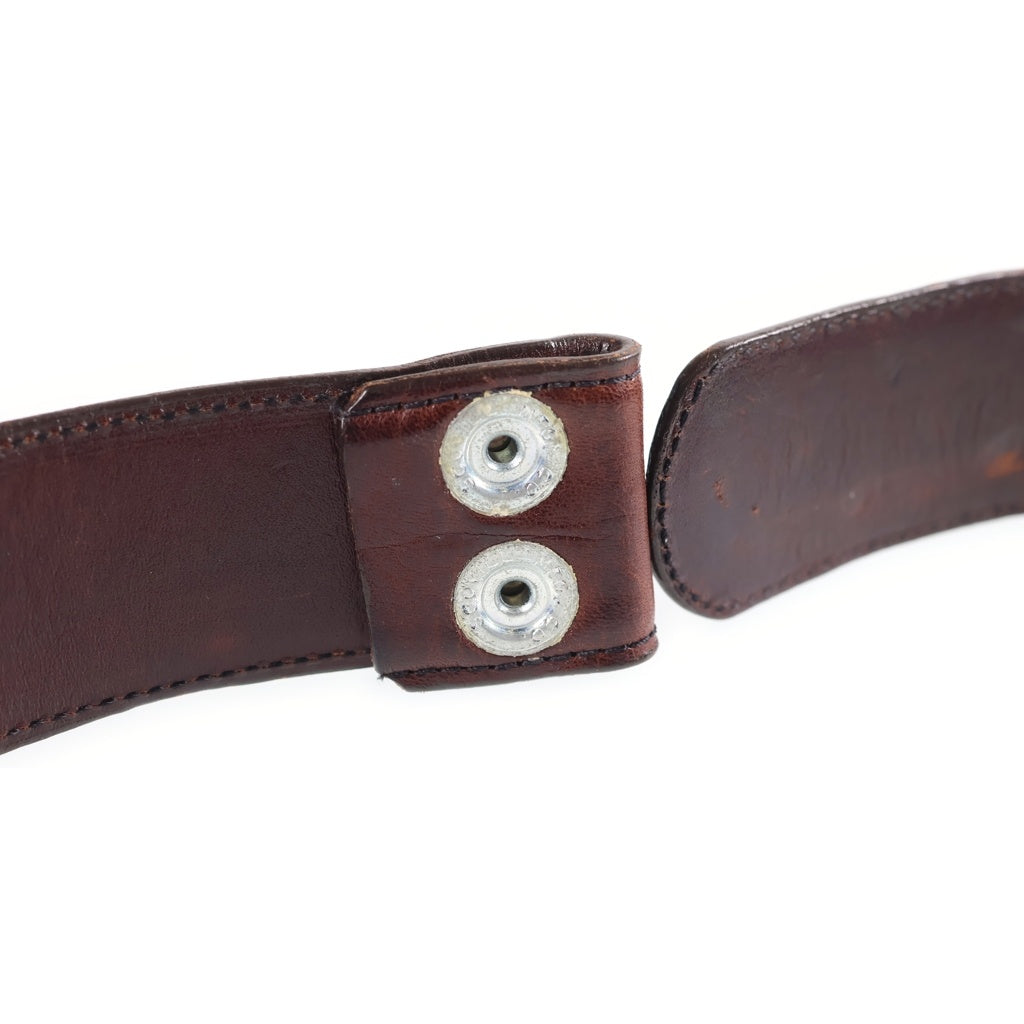 CHROME HEARTS(クロムハーツ) 1.5 STRAP 1.5inchフローラルクロスルリベッツ レザーベルト ブラウン