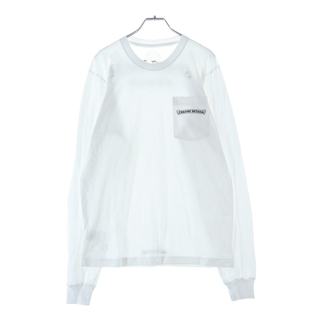 CHROME HEARTS(クロムハーツ) BACK ARCH LOGO USA LONG SLEEVE バックアーチロゴ 長袖Tシャツカットソー ホワイト