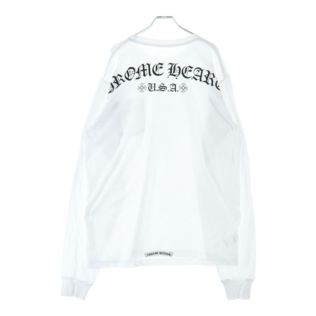 CHROME HEARTS(クロムハーツ) BACK ARCH LOGO USA LONG SLEEVE バックアーチロゴ 長袖Tシャツカットソー ホワイト