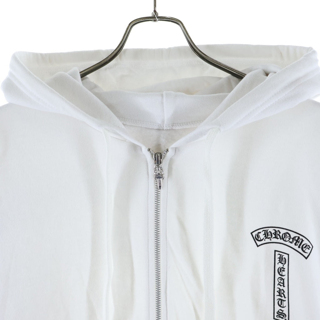 CHROME HEARTS(クロムハーツ) BACK ARCH LOGO USA ZIP UP HOODIE バックアーチロゴ ジップアップパーカー ホワイト