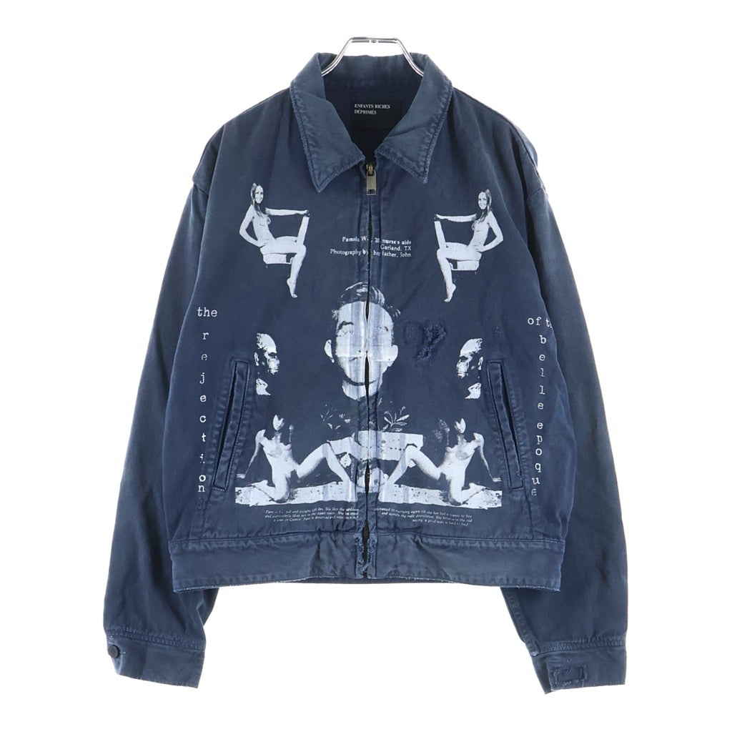 ENFANTS RICHES DEPRIMES(アンファンリッシュデプリメ) 26SS MECHANICS JACKET メカニクスジャケット ダメージ加工ジップアップブルゾン ネイビー