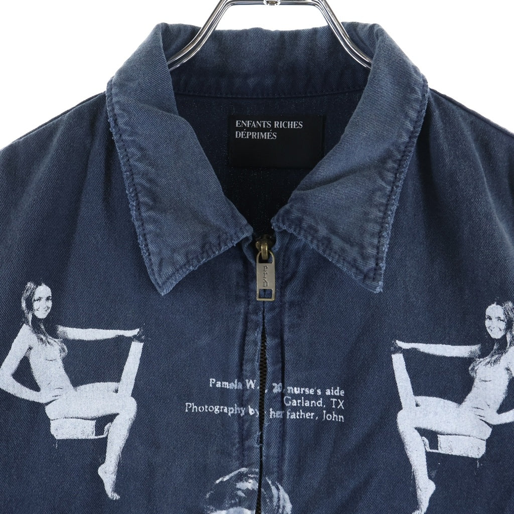 ENFANTS RICHES DEPRIMES(アンファンリッシュデプリメ) 26SS MECHANICS JACKET メカニクスジャケット ダメージ加工ジップアップブルゾン ネイビー