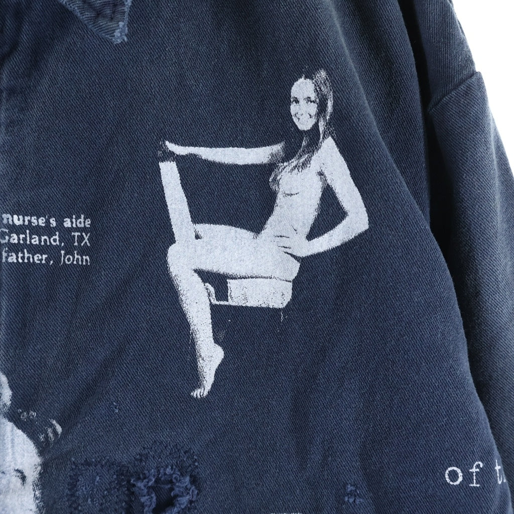 ENFANTS RICHES DEPRIMES(アンファンリッシュデプリメ) 26SS MECHANICS JACKET メカニクスジャケット ダメージ加工ジップアップブルゾン ネイビー