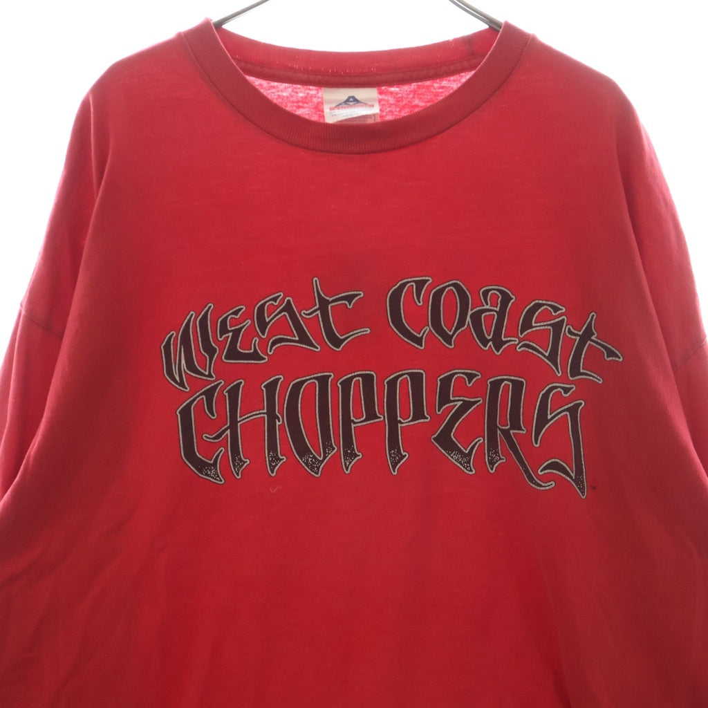 VINTAGE(ヴィンテージ) 00s WEST COAST CHOPPERS ウエストコーストチョッパーズ プリント長袖Tシャツカットソー レッド