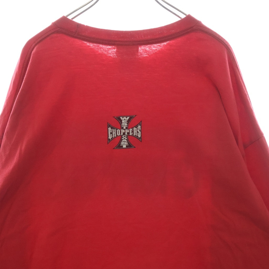 VINTAGE(ヴィンテージ) 00s WEST COAST CHOPPERS ウエストコーストチョッパーズ プリント長袖Tシャツカットソー レッド