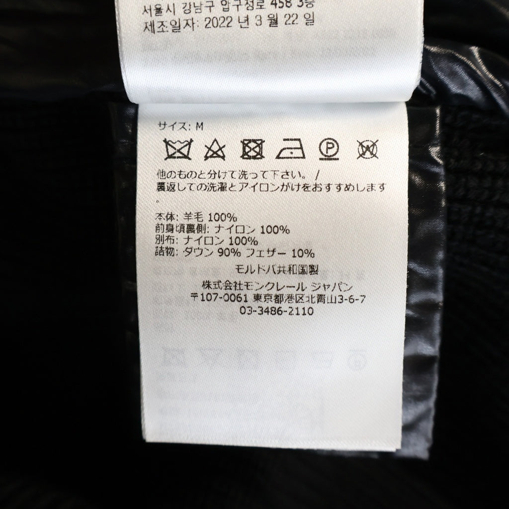 MONCLER(モンクレール) 22AW CARDIGAN TRICOT トリコット ニット切替ダウンカーディガン ブラック H20939B00026 M1131