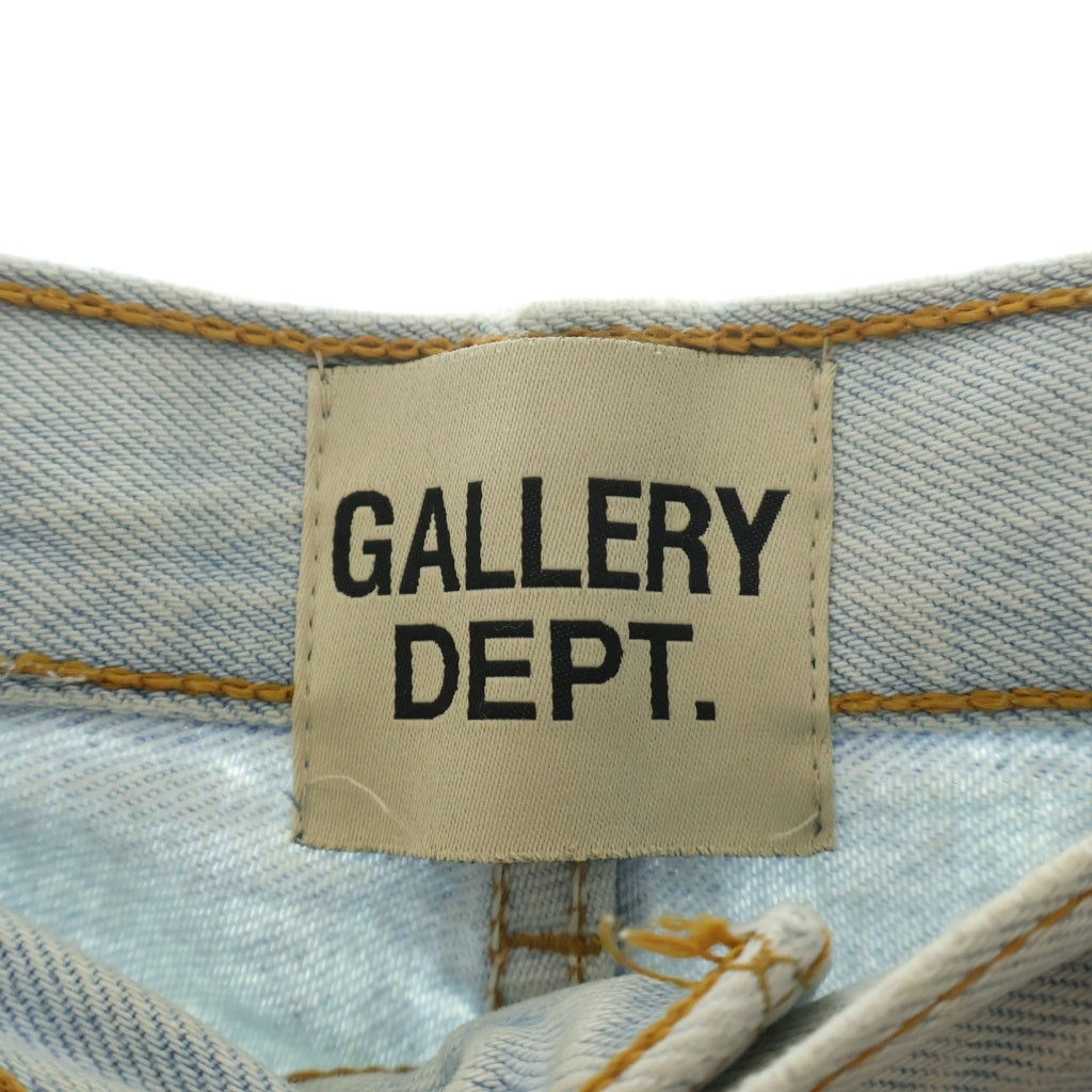 GALLERY DEPT.(ギャラリーデプト) LA FLARE ラ フレア 再構築デニムボタンフライ ダメージ加工フレアロングデニムパンツ インディゴブルー