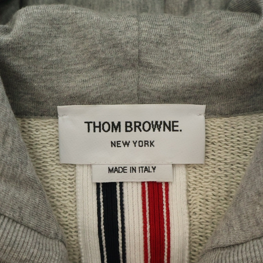 THOM BROWNE(トムブラウン) NEW YORK ジップアップパーカー グレー MJT153A-03377055