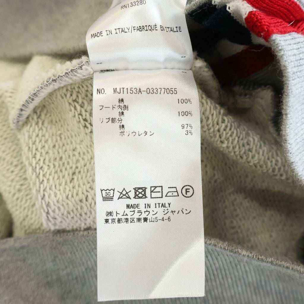 THOM BROWNE(トムブラウン) NEW YORK ジップアップパーカー グレー MJT153A-03377055