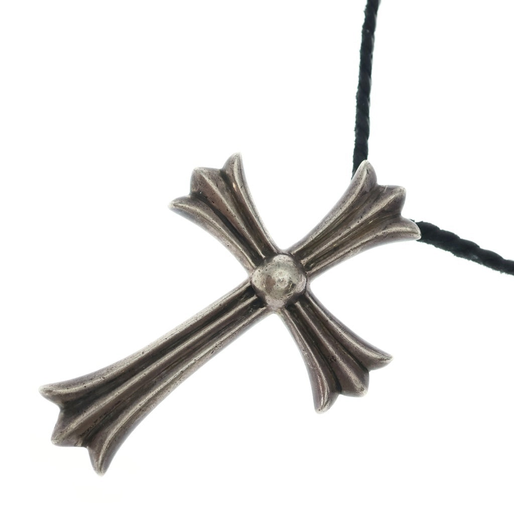 CHROME HEARTS(クロムハーツ) CH CRS LG BC ラージCHクロスペンダント Wボロチップ レザーブレイドネックレス シルバー