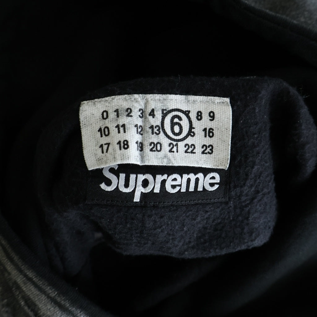 SUPREME(シュプリーム) 24SS x MM6 Maison Margiela Foil Box Logo Hooded Sweatshirt MM6メゾンマルジェラ フォイル ボックスロゴ フーデッド スウェットシャツ ブラック