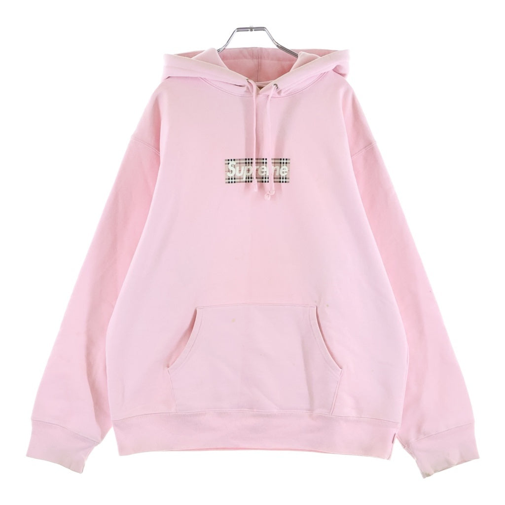 SUPREME(シュプリーム) 22SS x Burberry Box Logo Hooded Sweatshirt バーバリー ボックスロゴ フーディー スウェットシャツ ピンク