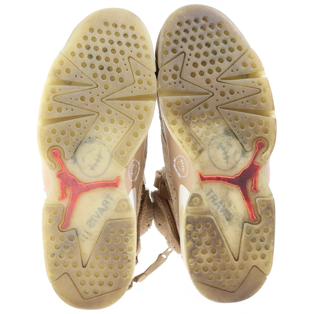 NIKE(ナイキ) TRAVIS SCOTT AIR JORDAN6 RETRO SP トラヴィススコット エアジョーダン6 ハイカットスニーカー US7.5/25.5cm ブラウン DH0690-200