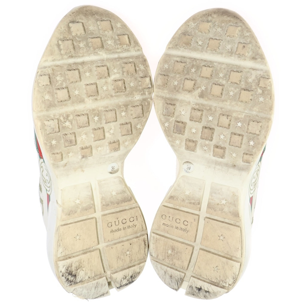GUCCI(グッチ) ロゴプリント レザーローカットスニーカー アイボリー 528892