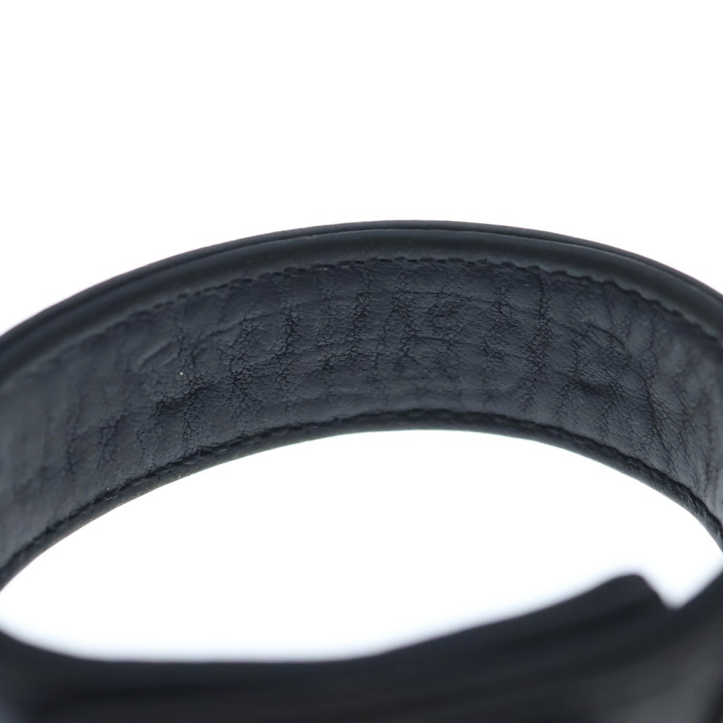 CHROME HEARTS(クロムハーツ) 3BTN 2SNP クロスボール 3ボタン2スナップ レザーブレスレット ブラック/シルバー BCA123