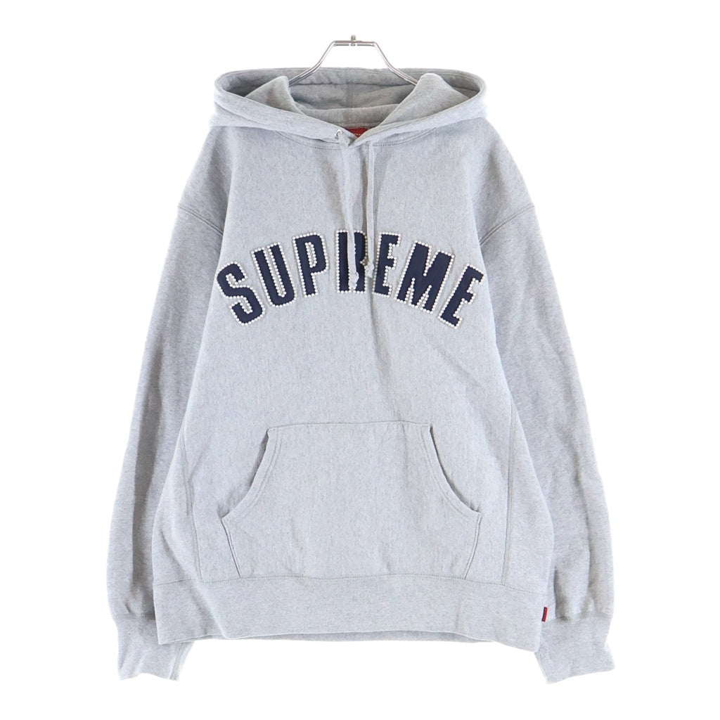 SUPREME(シュプリーム) 21AW Pearl Logo Hooded Sweatshirt アーチパールロゴ プルオーバーパーカー グレー