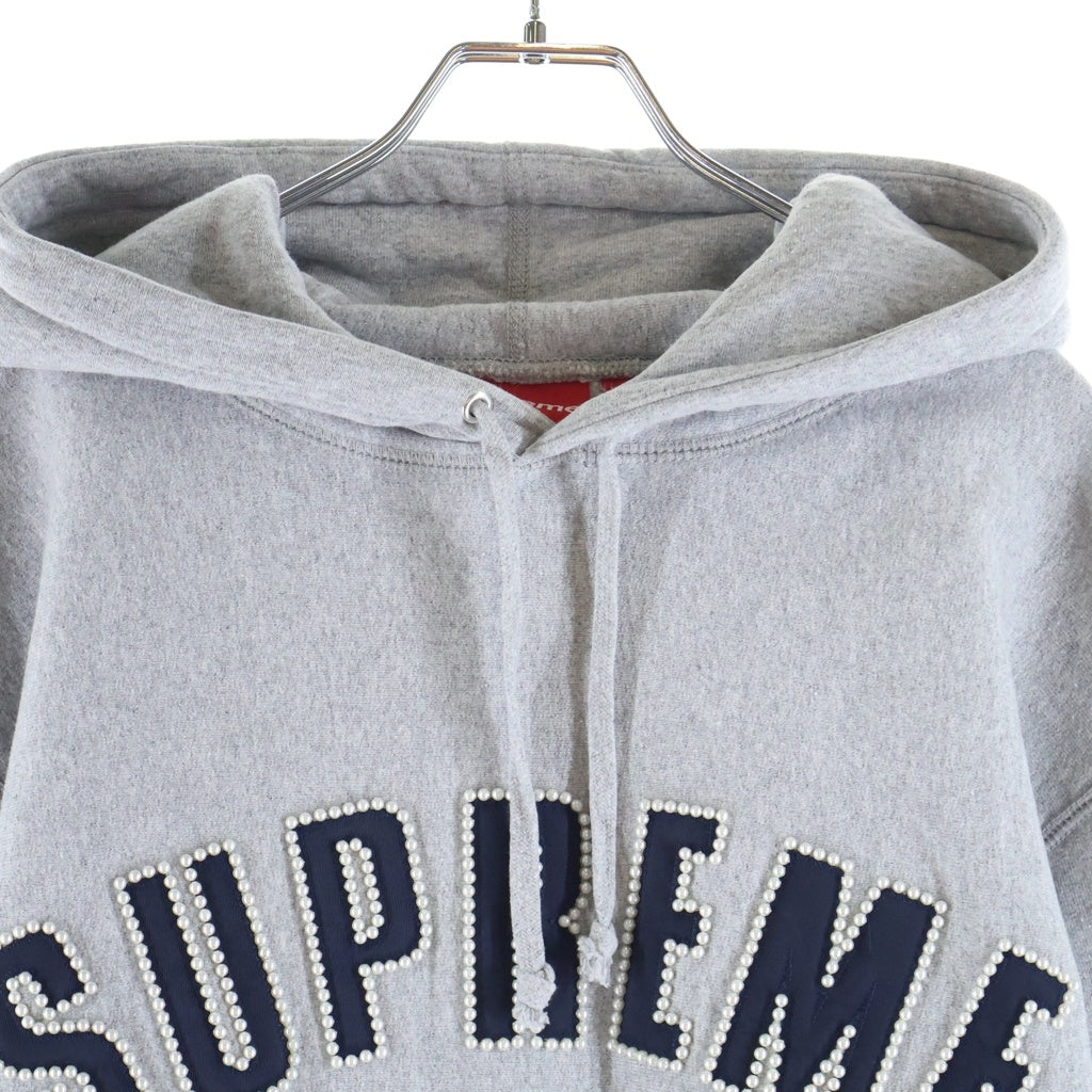 SUPREME(シュプリーム) 21AW Pearl Logo Hooded Sweatshirt アーチパールロゴ プルオーバーパーカー グレー