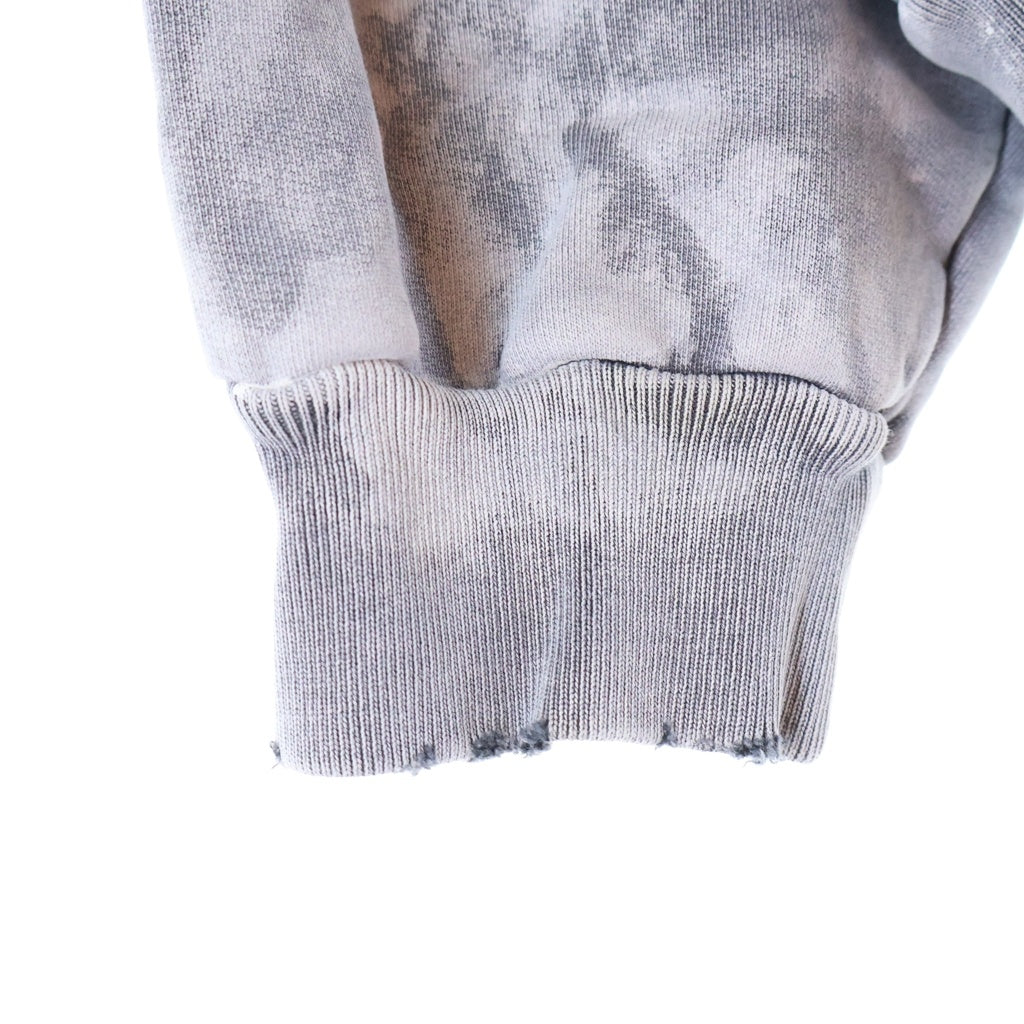 BALENCIAGA(バレンシアガ) 25SS ペイント加工 両面ロゴ刺繍プルオーバーパーカー グレー 767877 TRVI9