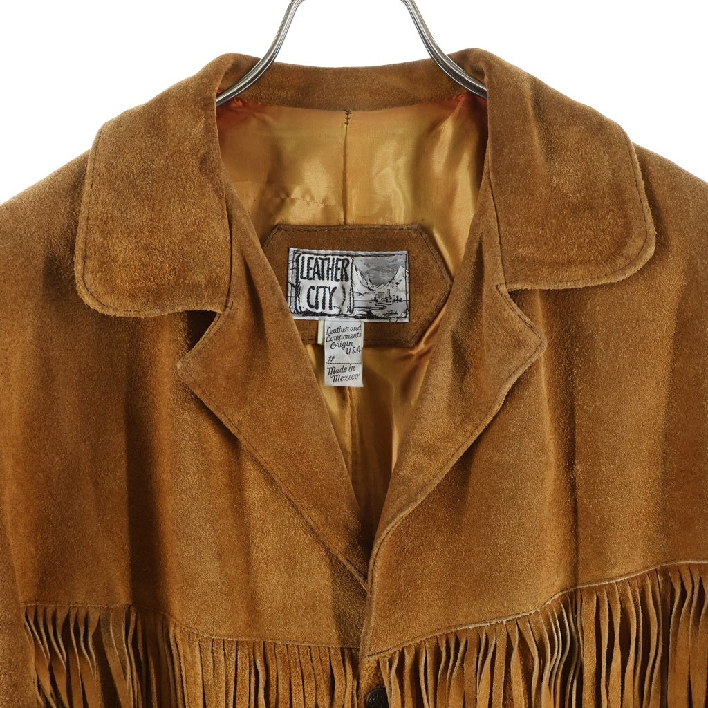 VINTAGE(ヴィンテージ) 70S LEATHER CITY レザーシティー フリンジウエスタンスウェードジャケット ブラウン