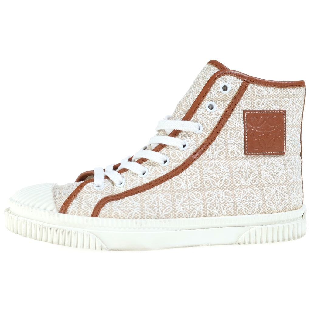 LOEWE(ロエベ) ロゴパッチ アナグラムハイカットスニーカー ブラウン 822105