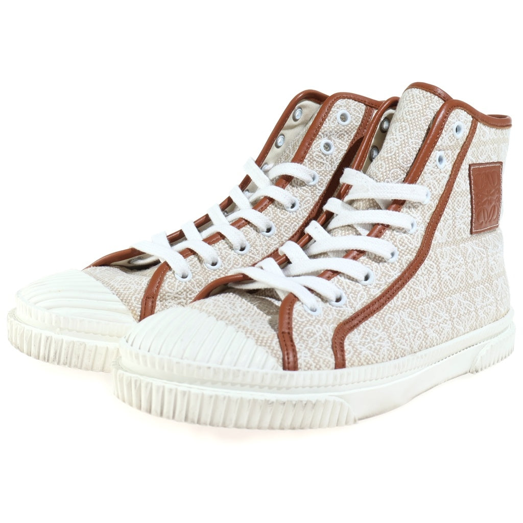 LOEWE(ロエベ) ロゴパッチ アナグラムハイカットスニーカー ブラウン 822105