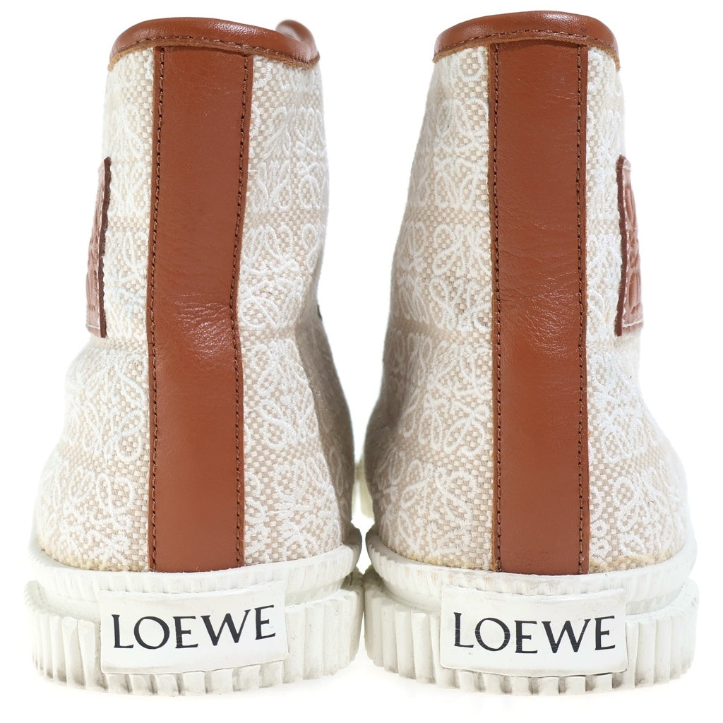 LOEWE(ロエベ) ロゴパッチ アナグラムハイカットスニーカー ブラウン 822105