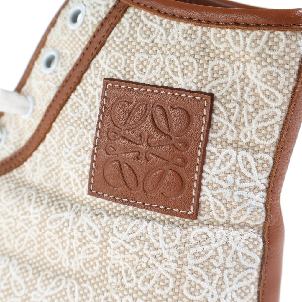 LOEWE(ロエベ) ロゴパッチ アナグラムハイカットスニーカー ブラウン 822105