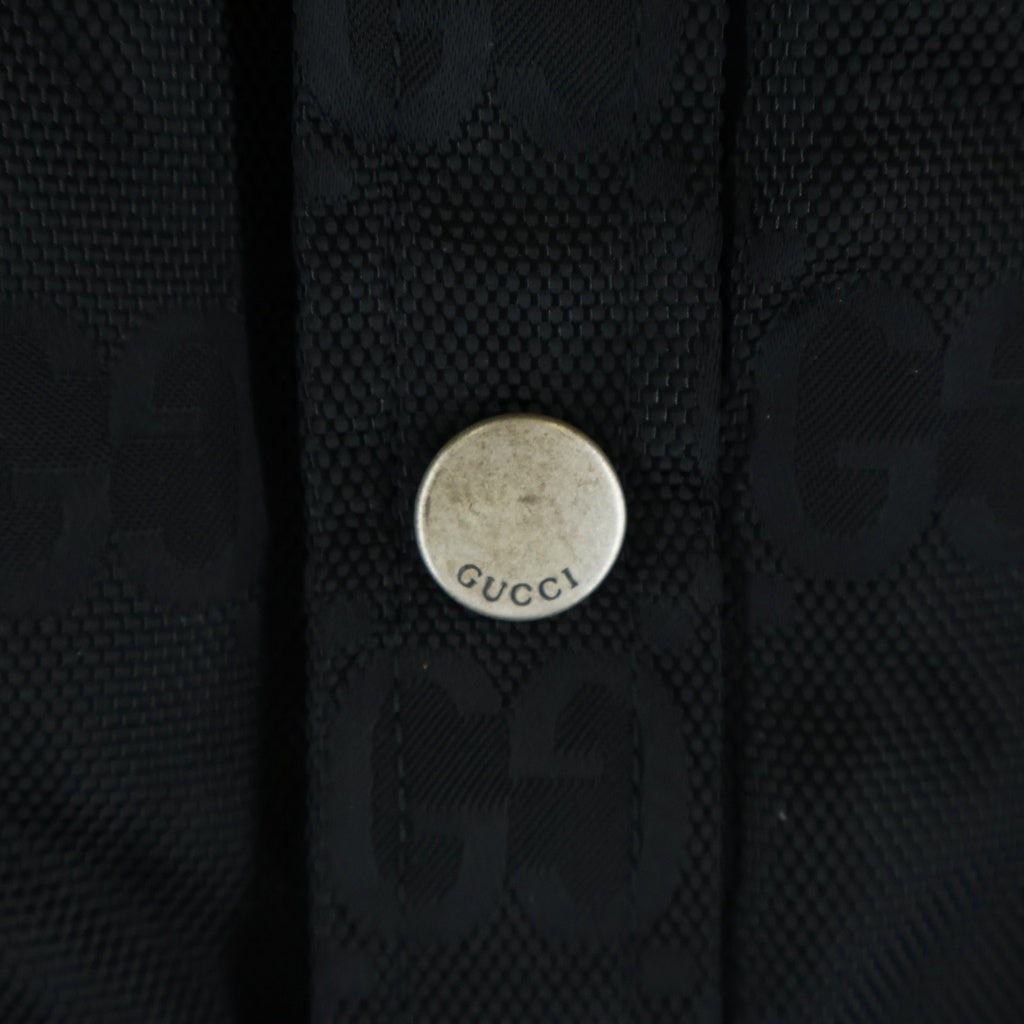 GUCCI(グッチ) 21AW OFF THE GRID オフザグリッド 裏地チェック 総柄ナイロンベスト ブラック
