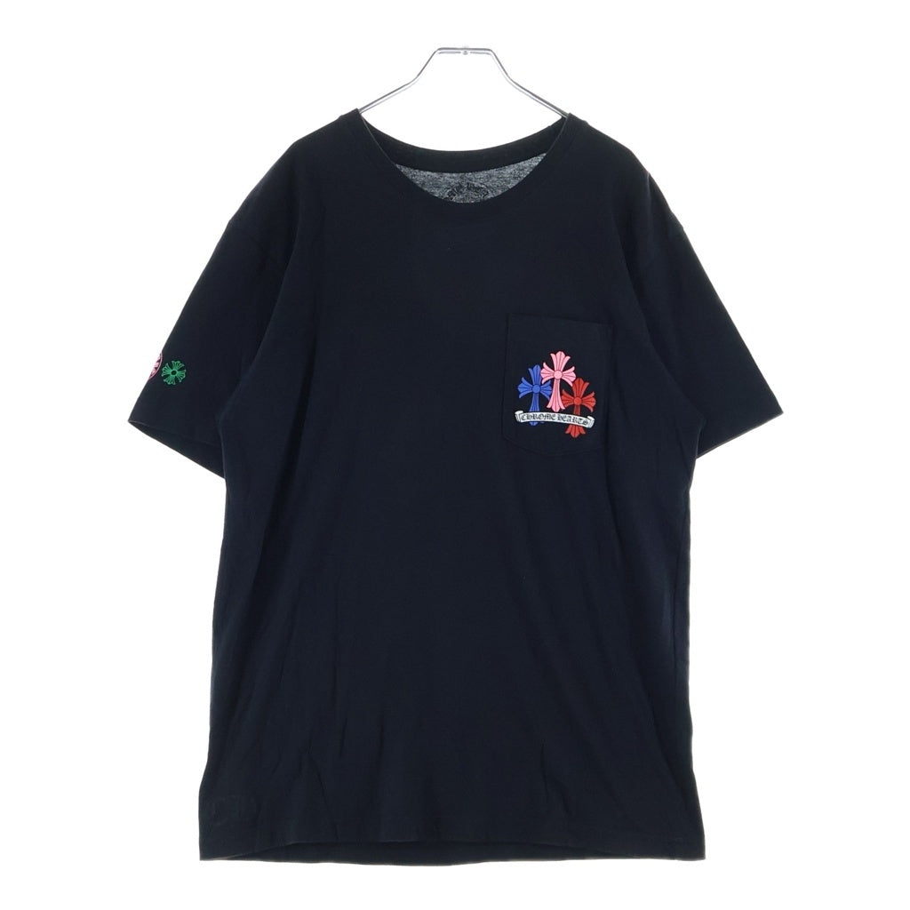 CHROME HEARTS(クロムハーツ) MLT COL CEM CRS TEE マルチカラーセメタリークロス クルーネック半袖Tシャツ カットソー ブラック