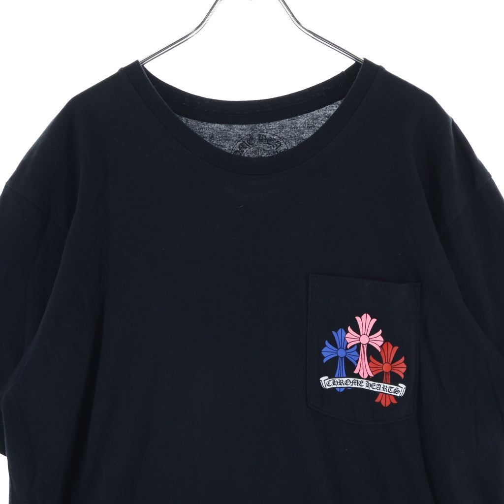 CHROME HEARTS(クロムハーツ) MLT COL CEM CRS TEE マルチカラーセメタリークロス クルーネック半袖Tシャツ カットソー ブラック