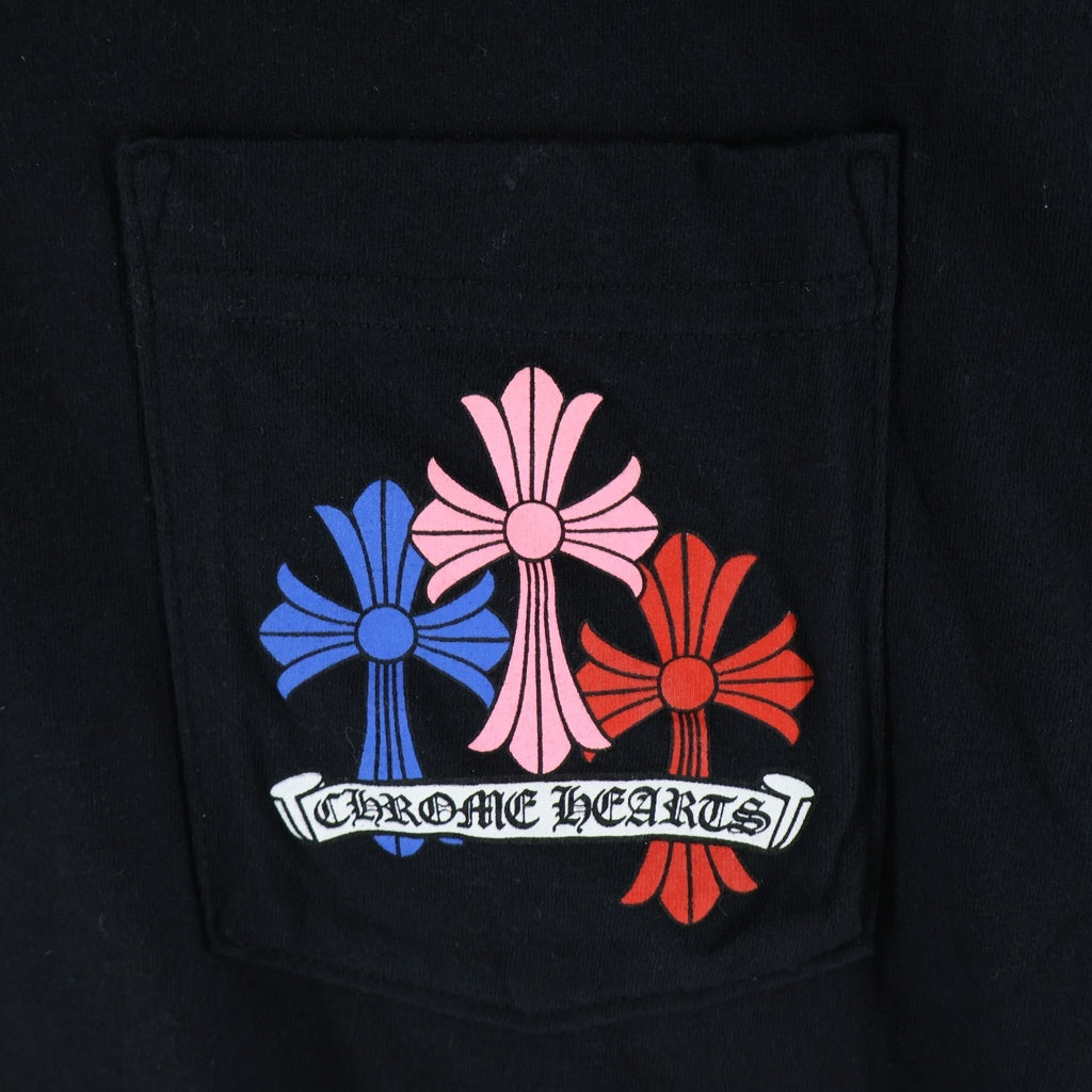 CHROME HEARTS(クロムハーツ) MLT COL CEM CRS TEE マルチカラーセメタリークロス クルーネック半袖Tシャツ カットソー ブラック