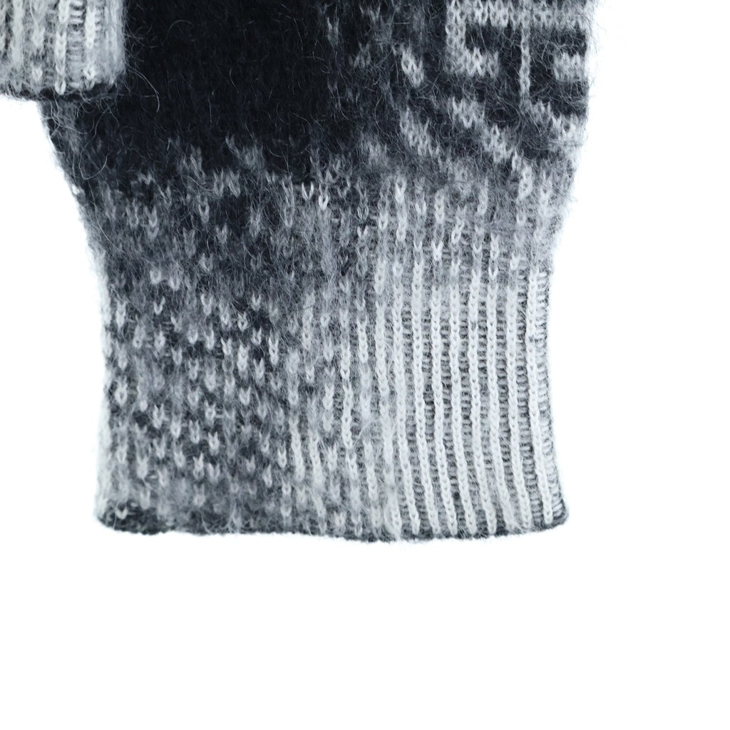 GIVENCHY(ジバンシィ) 23SS 4G Checked Mohair Sweater 4Gモノグラムロゴ ギンガムチェック セーター ブラック/ホワイト BM90M04YD0