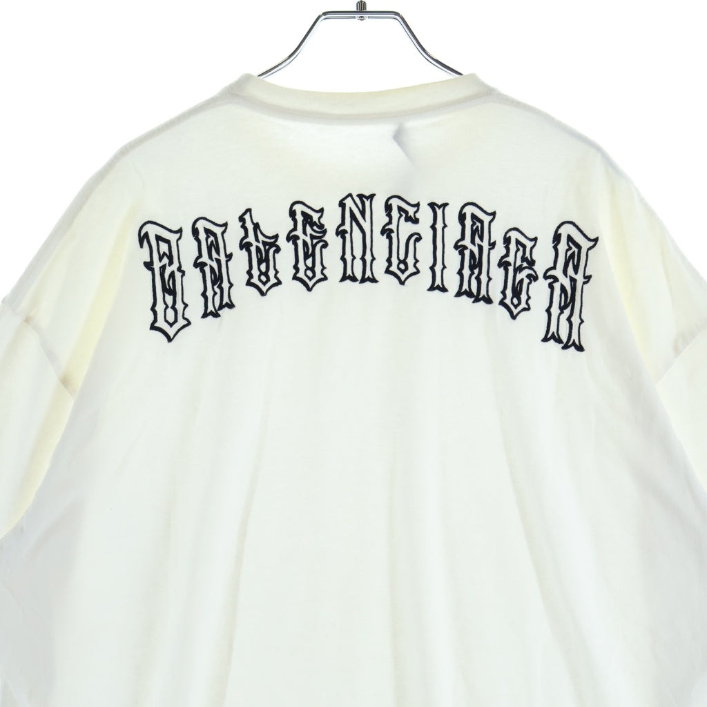 BALENCIAGA(バレンシアガ) 18SS バックロゴ刺繍 半袖Tシャツカットソー ホワイト 570805