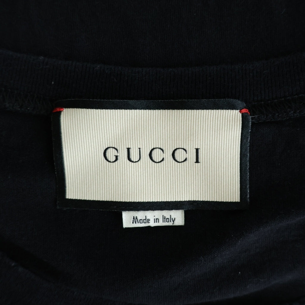 GUCCI(グッチ) フロントロゴプリント 半袖Tシャツカットソー ブラック 493117-X3I14