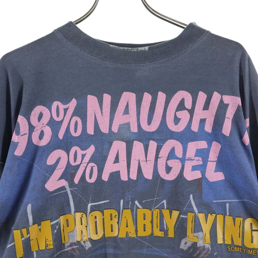 VETEMENTS(ヴェトモン) Demnas Favorite Naughty Angel L/S Tee 転写プリントオーバーサイズロングスリーブ Tシャツカットソー グレー/ホワイト UAH19TR327