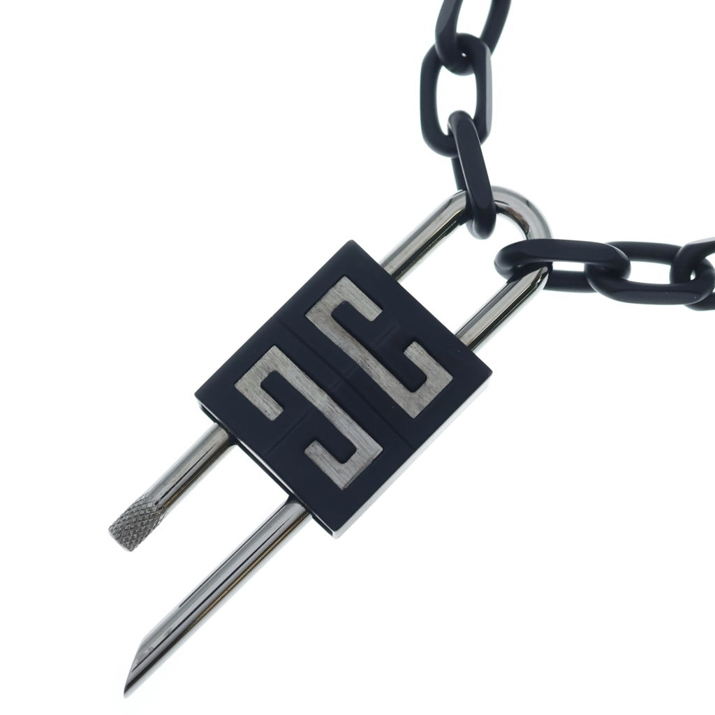 GIVENCHY(ジバンシィ) Lock Matte Enamelled Necklace ロック マット エナメルド ネックレス シルバー/ブラック