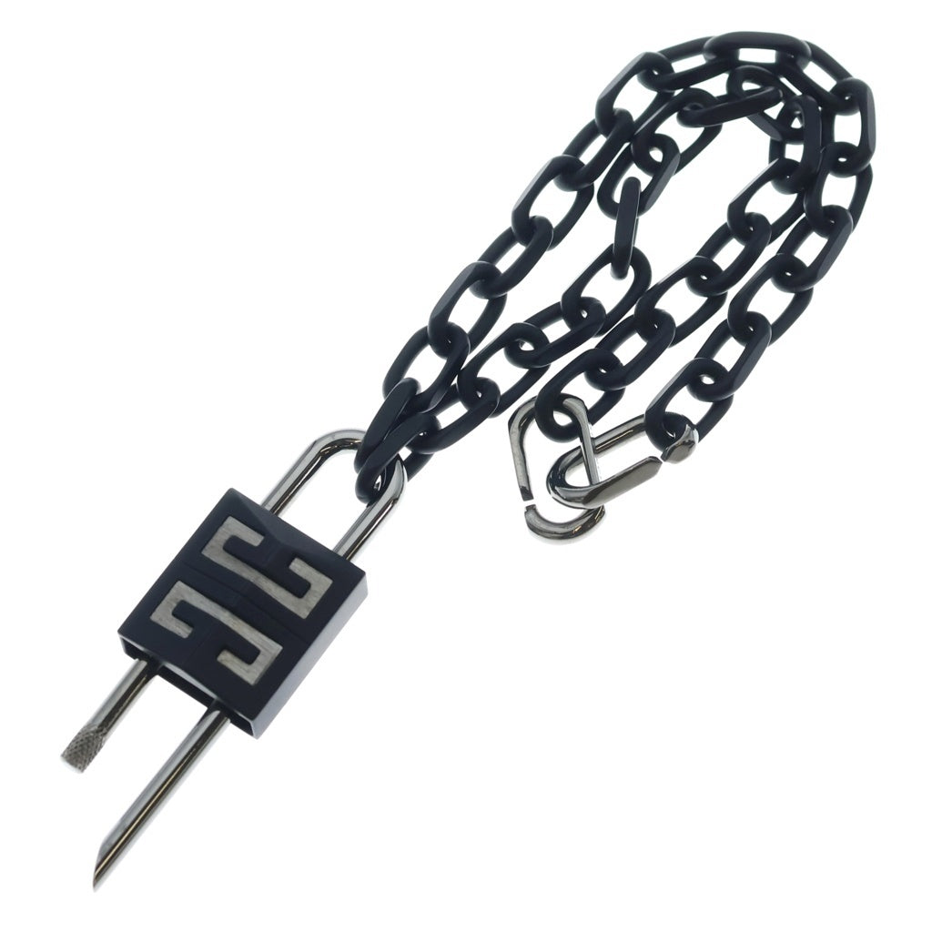 GIVENCHY(ジバンシィ) Lock Matte Enamelled Necklace ロック マット エナメルド ネックレス シルバー/ブラック