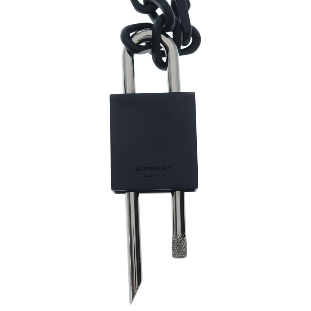 GIVENCHY(ジバンシィ) Lock Matte Enamelled Necklace ロック マット エナメルド ネックレス シルバー/ブラック
