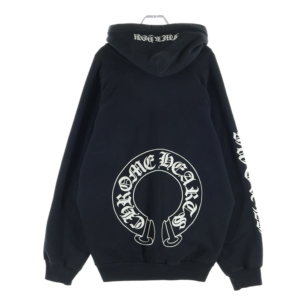 CHROME HEARTS(クロムハーツ) OLD THRML HD PLVR 裏地サーマル アームプリント バックスクロールラベル フーディー プルオーバーパーカー ブラック