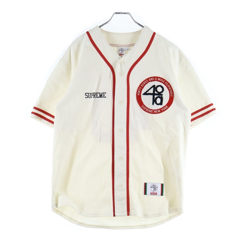 SUPREME(シュプリーム) 25SS ×40 Acres Twill Baseball Jarsey ベースボール半袖シャツ ベージュ