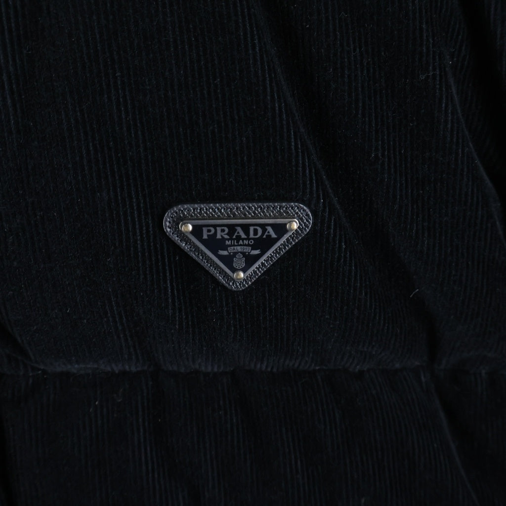 PRADA(プラダ) 25AW ミディアムウェイト コーデュロイ ダウンジャケット ブラック SGC946 S000