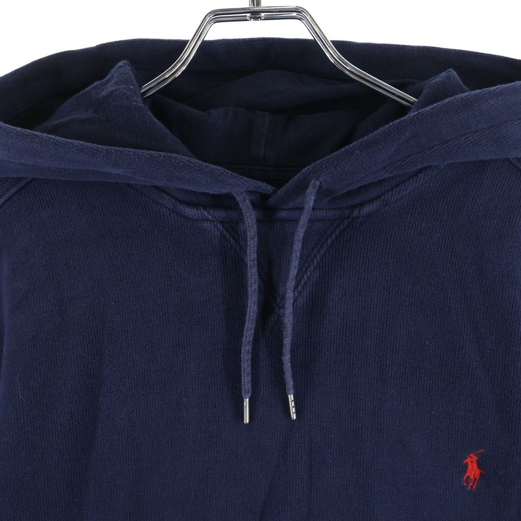 POLO RALPH LAUREN(ポロラルフローレン) 90S ポニー刺繍 ニット プルオーバーパーカー ネイビー