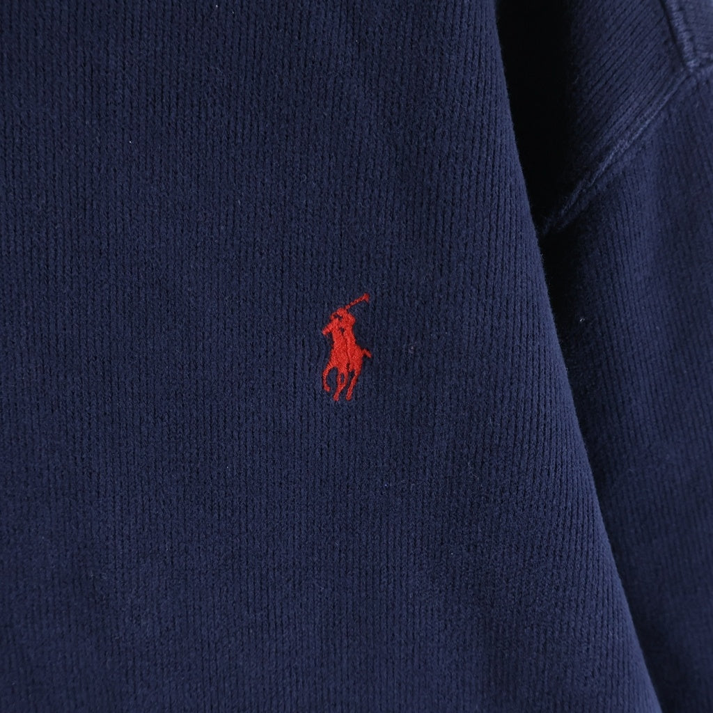 POLO RALPH LAUREN(ポロラルフローレン) 90S ポニー刺繍 ニット プルオーバーパーカー ネイビー